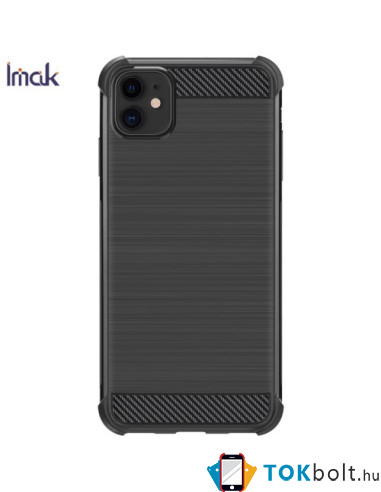 IMAK Vega karbon mintás ütésálló tok Apple iPhone 11 készülékhez - FEKETE
