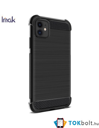 IMAK Vega karbon mintás ütésálló tok Apple iPhone 11 készülékhez - FEKETE