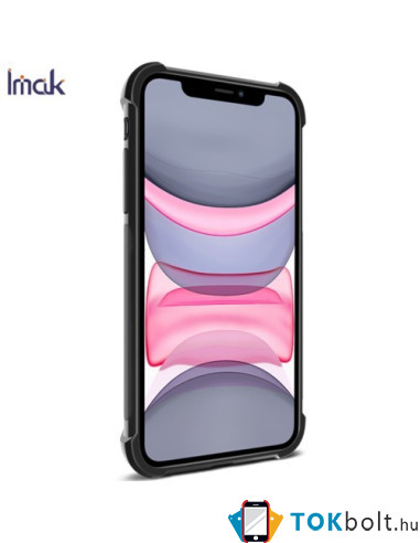 IMAK Vega karbon mintás ütésálló tok Apple iPhone 11 készülékhez - FEKETE
