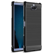 IMAK Vega karbon mintás ütésálló tok Sony Xperia 10 Plus készülékhez - FEKETE