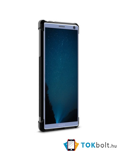 IMAK Vega karbon mintás ütésálló tok Sony Xperia 10 Plus készülékhez - FEKETE