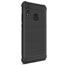 IMAK Vega karbon mintás ütésálló tok Huawei P Smart (2019) / Honor 10 Lite készülékhez - FEKETE