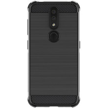 IMAK Vega karbon mintás ütésálló tok Nokia 4.2 készülékhez - FEKETE