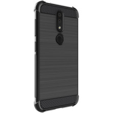 IMAK Vega karbon mintás ütésálló tok Nokia 4.2 készülékhez - FEKETE