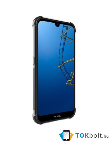 IMAK Vega karbon mintás ütésálló tok Nokia 4.2 készülékhez - FEKETE