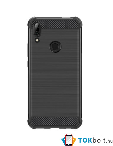 IMAK Vega karbon mintás ütésálló tok Huawei P Smart Z készülékhez - FEKETE