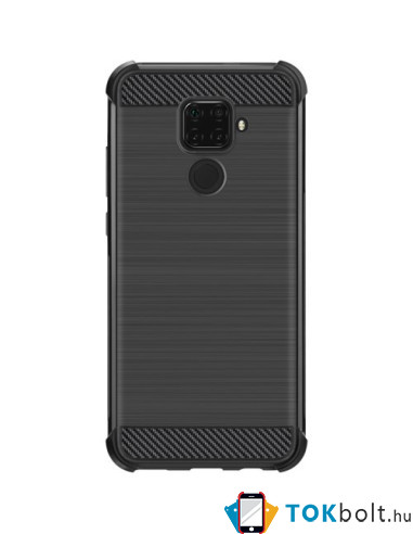 IMAK Vega karbon mintás ütésálló tok Huawei Mate 30 Lite készülékhez - FEKETE