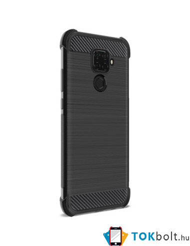 IMAK Vega karbon mintás ütésálló tok Huawei Mate 30 Lite készülékhez - FEKETE