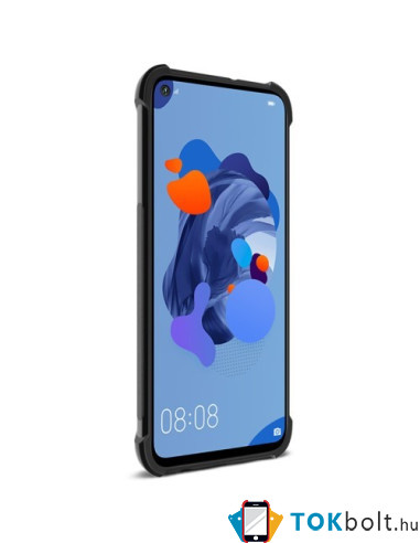 IMAK Vega karbon mintás ütésálló tok Huawei Mate 30 Lite készülékhez - FEKETE
