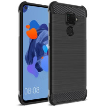 IMAK Vega karbon mintás ütésálló tok Huawei Mate 30 Lite készülékhez - FEKETE