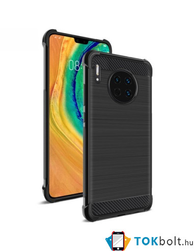 IMAK Vega karbon mintás ütésálló tok Huawei Mate 30 készülékhez - FEKETE