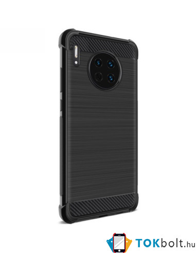 IMAK Vega karbon mintás ütésálló tok Huawei Mate 30 készülékhez - FEKETE