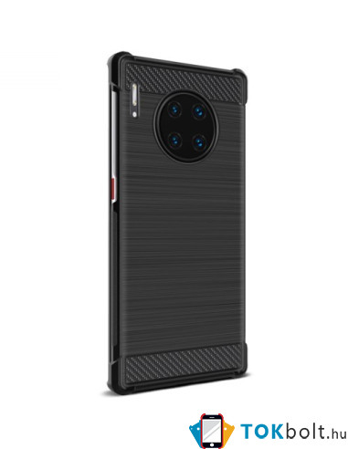 IMAK Vega karbon mintás ütésálló tok Huawei Mate 30 Pro készülékhez - FEKETE