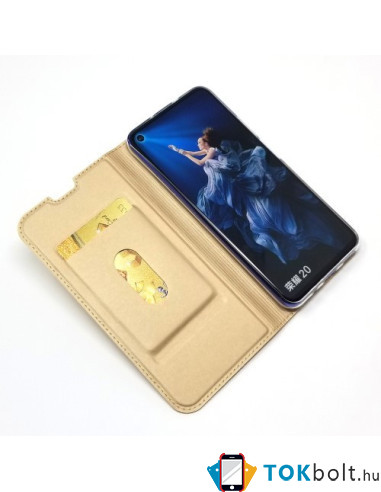 Oldalra nyíló tok Huawei Nova 5T / Honor 20S / Honor 20 telefonhoz - ARANY