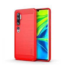 Xiaomi Mi CC9 Pro / Note 10 / Note 10 Pro karbon mintás tok - PIROS