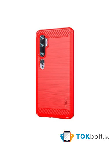 Xiaomi Mi CC9 Pro / Note 10 / Note 10 Pro karbon mintás tok - PIROS
