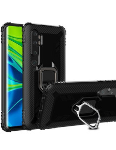Xiaomi Mi Note 10 / CC9 Pro gyűrűs masszív tok - FEKETE