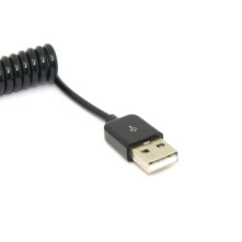USB Type-C csavart töltőkábel, adatkábel, kitűnő autóba - FEKETE