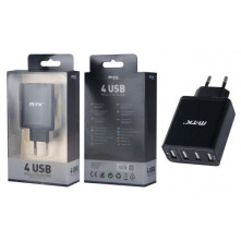 MTK K3618 fekete 4 USB fekete hálózati töltőfej 5A