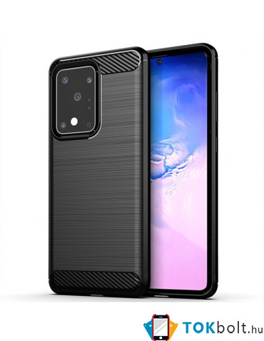 Samsung Galaxy S20 karbon mintás tok - FEKETE