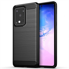 Samsung Galaxy S20 karbon mintás tok - FEKETE