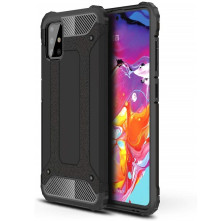 Kemény műanyag és rugalmas TPU hibrid tok Samsung Galaxy A51 telefonhoz - FEKETE