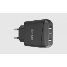 Dotfes C07 2 usb portos fekete hálózati töltőfej 2.4A