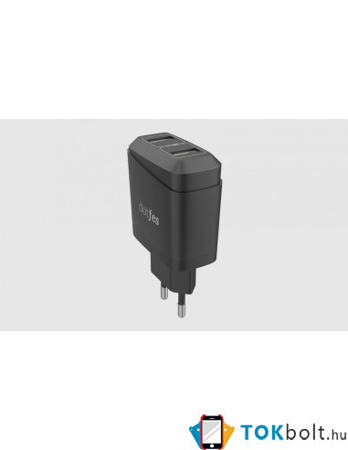 Dotfes C07 2 usb portos fekete hálózati töltőfej 2.4A