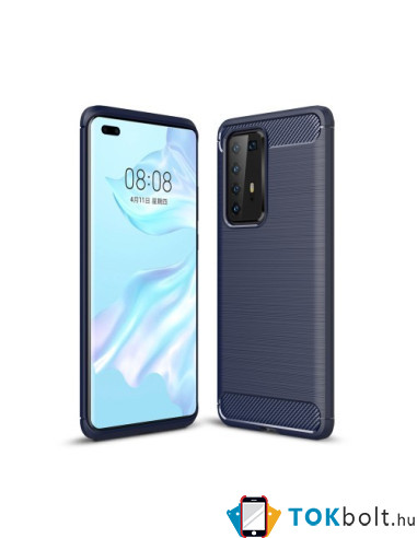 Huawei P40 Pro karbon mintás tok - KÉK