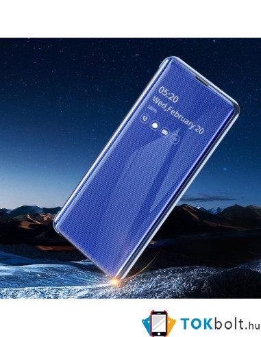Flip telefontok átlátszó előlappal Samsung Galaxy Note 10 Plus készülékhez - KÉK