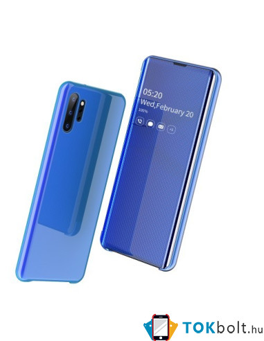 Flip telefontok átlátszó előlappal Samsung Galaxy Note 10 Plus készülékhez - KÉK