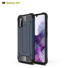 Kemény műanyag és rugalmas TPU hibrid tok Samsung Galaxy A41 telefonhoz - KÉK