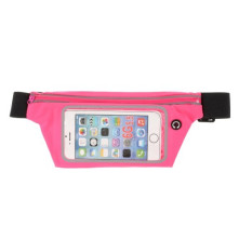 Derékra csatolható átlátszó ablakos rugalmas tok sportoláshoz, futáshoz - 6.5 inch - PINK