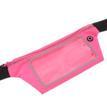 Derékra csatolható átlátszó ablakos rugalmas tok sportoláshoz, futáshoz - 6.5 inch - PINK