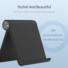 TOPK összecsukható hordozható mobiltelefon, tablet asztali tartó - FEKETE
