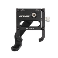 GUB PLUS 6 univerzális kormányra rögzíthető masszív aluminium telefon állvány 55-100 mm széles készülékekhez - FEKETE