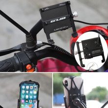 GUB G-91-A kormányra rögzíthető aluminium telefon állvány töltővel 55-100 mm széles készülékekhez - FEKETE