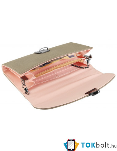 Damen Clutch nagyméretű női kapcsos pénztárca - 20x10 cm - BÉZS - 3010046-001