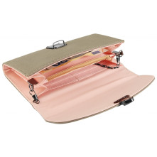Damen Clutch nagyméretű női kapcsos pénztárca - 20x10 cm - BÉZS - 3010046-001