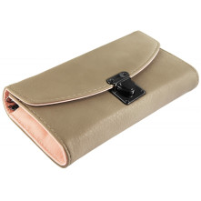 Damen Clutch nagyméretű női kapcsos pénztárca - 20x10 cm - BÉZS - 3010046-001