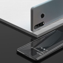 Flip telefontok átlátszó előlappal Huawei P30 Lite / P30 Lite New Edition készülékhez - FEKETE