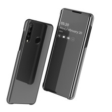 Flip telefontok átlátszó előlappal Huawei P30 Lite / P30 Lite New Edition készülékhez - FEKETE