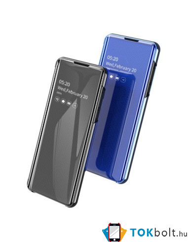 Flip telefontok átlátszó előlappal Huawei P30 Lite / P30 Lite New Edition készülékhez - FEKETE