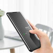 Flip telefontok átlátszó előlappal Huawei P30 Lite / P30 Lite New Edition készülékhez - FEKETE