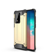 Kemény műanyag és rugalmas TPU hibrid tok Samsung Galaxy S20 Ultra telefonhoz - ARANY