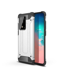 Kemény műanyag és rugalmas TPU hibrid tok Samsung Galaxy S20 Ultra telefonhoz - EZÜST