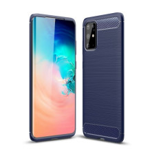 Samsung Galaxy S20 Plus karbon mintás tok - KÉK