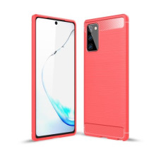 Samsung Galaxy Note 20 karbon mintás tok - PIROS