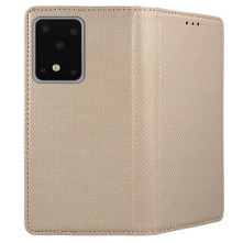 Samsung Galaxy S20 Ultra mágneses szilikon keretes könyvtok - GL - ARANY
