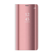 Flip telefontok átlátszó előlappal Samsung Galaxy A71 készülékhez - RÓZSAARANY